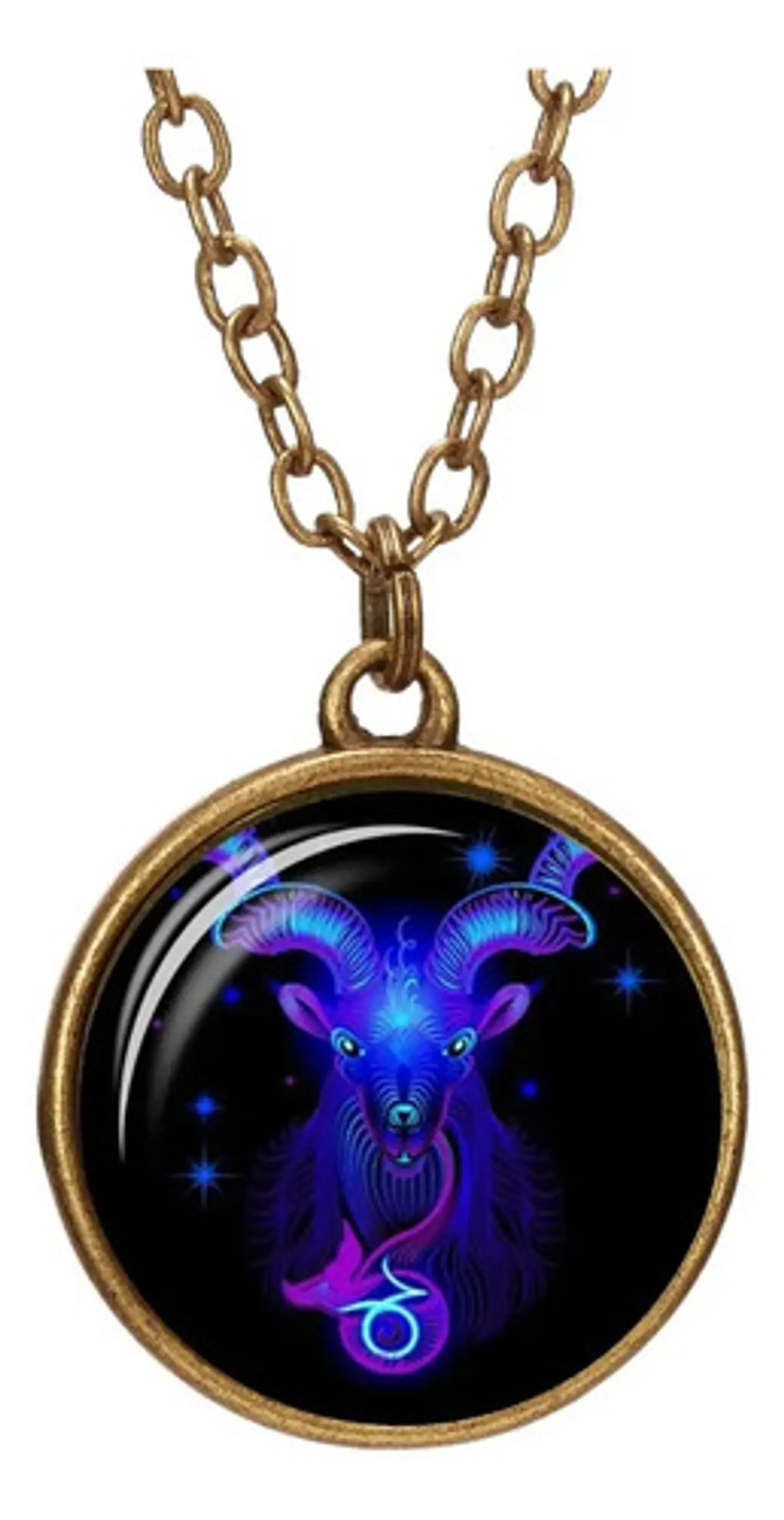Collar para Hombre Y Mujer Dije Esfera Cristal Signos Zodiacales 24