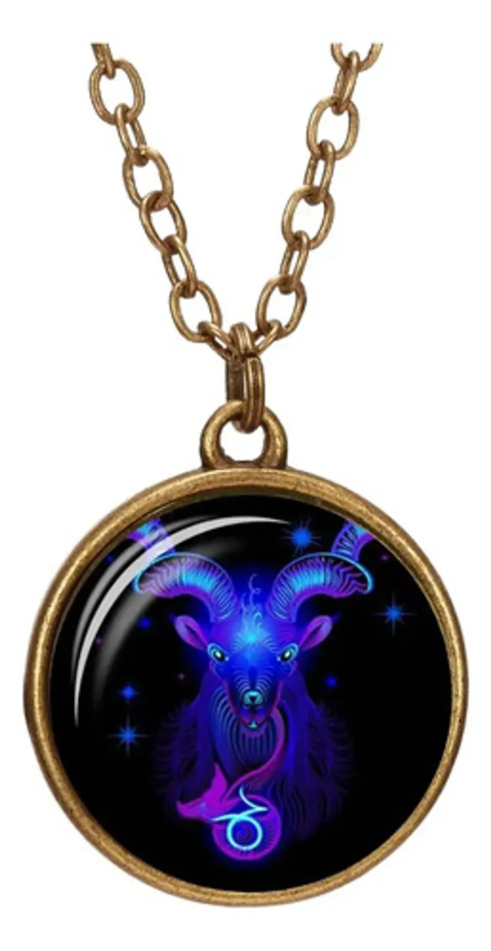 Collar para Hombre Y Mujer Dije Esfera Cristal Signos Zodiacales 24