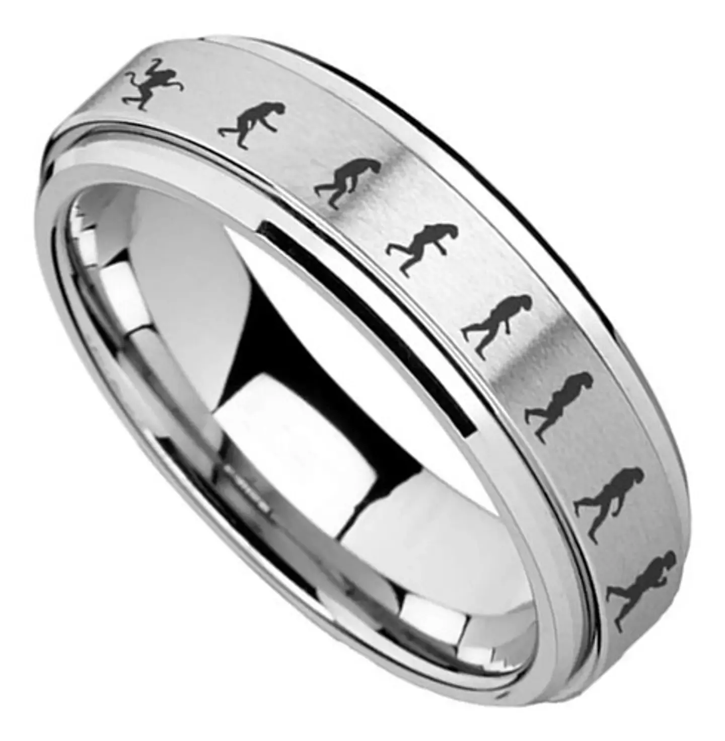 Anillo en Acero para hombre argolla Evolución Humano 1