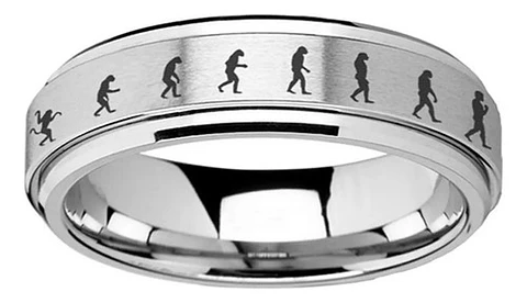 Anillo en Acero para hombre argolla Evolución Humano