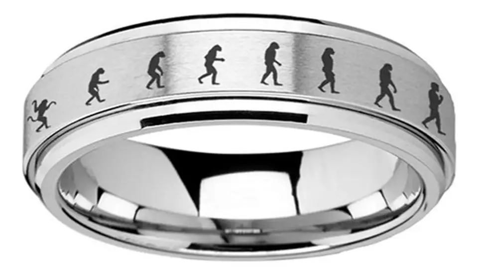 Anillo en Acero para hombre argolla Evolución Humano 2