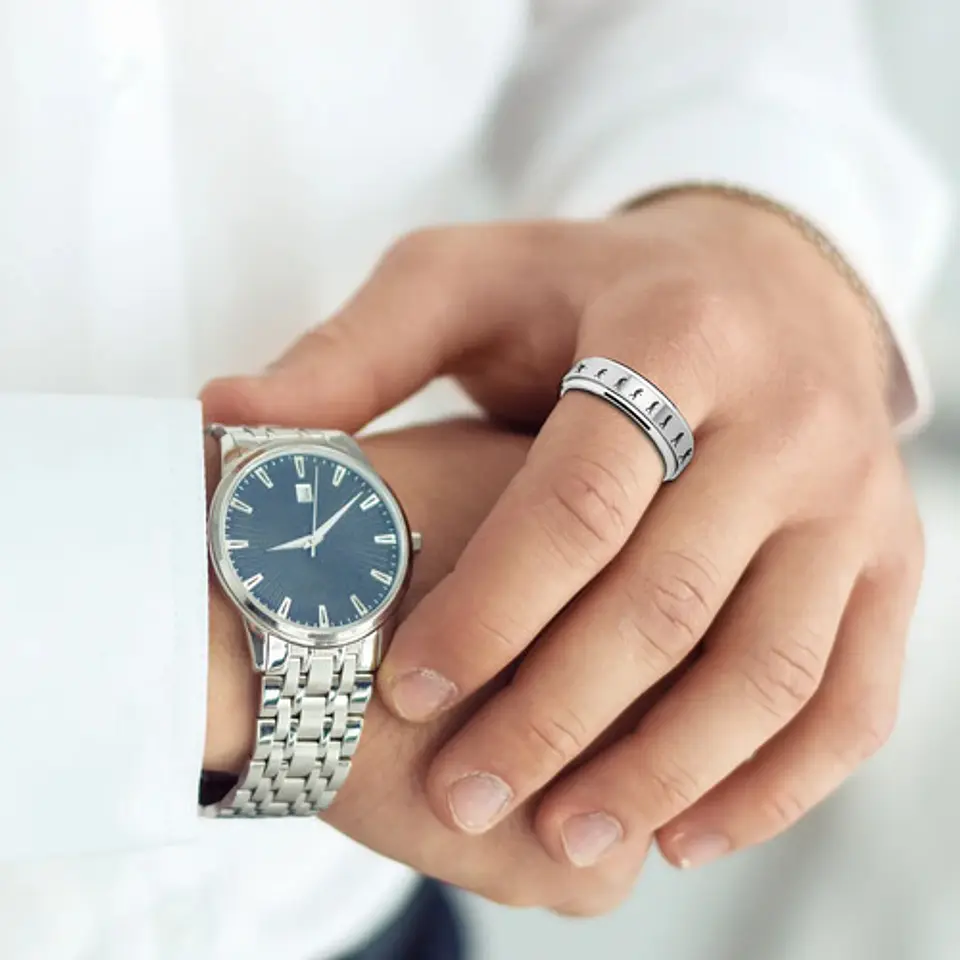 Anillo en Acero para hombre argolla Evolución Humano 3