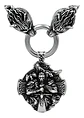 Collar Acero Inoxidable Color Plata Vikingo Lobo Odin Hombre - Miniatura 1