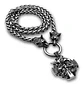 Collar Acero Inoxidable Color Plata Vikingo Lobo Odin Hombre - Miniatura 2