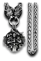 Collar Acero Inoxidable Color Plata Vikingo Lobo Odin Hombre - Miniatura 3