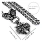 Collar Acero Inoxidable Color Plata Vikingo Lobo Odin Hombre - Miniatura 4
