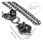 Collar Acero Inoxidable Color Plata Vikingo Lobo Odin Hombre - Miniatura 9