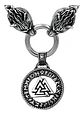 Collar Acero Inoxidable Color Plata Vikingo Lobo Odin Hombre - Miniatura 14