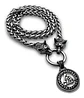 Collar Acero Inoxidable Color Plata Vikingo Lobo Odin Hombre - Miniatura 15