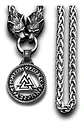 Collar Acero Inoxidable Color Plata Vikingo Lobo Odin Hombre - Miniatura 16