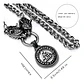 Collar Acero Inoxidable Color Plata Vikingo Lobo Odin Hombre - Miniatura 17