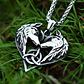 Collar Vikingo en acero para Hombre y mujer dije corazón triqueta Lobos - Miniatura 6