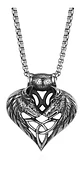 Collar Vikingo en acero para Hombre y mujer dije corazón triqueta Lobos - Miniatura 8