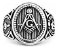 Anillo Masón en Acero para hombre sello escuadra Masonería - Miniatura 2