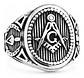 Anillo Masón en Acero para hombre sello escuadra Masonería - Miniatura 3