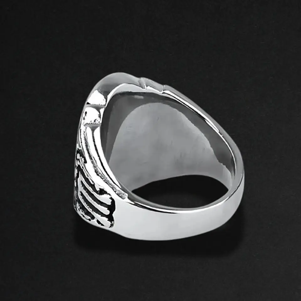 Anillo Masón en Acero para hombre sello escuadra Masonería 8