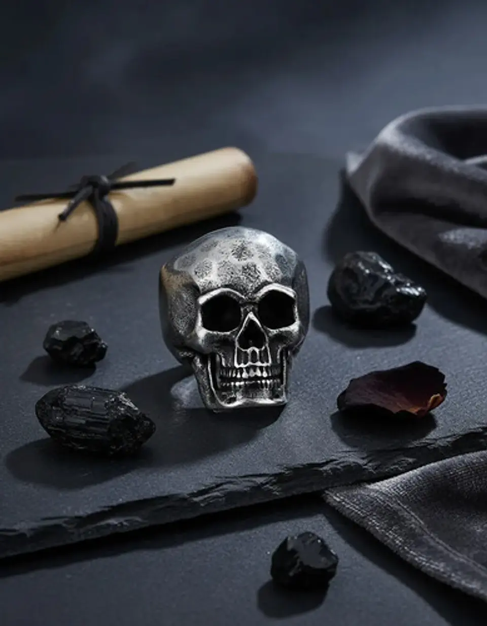 Anillo punk/biker para Hombre en Acero cabeza Calavera Craneo 7