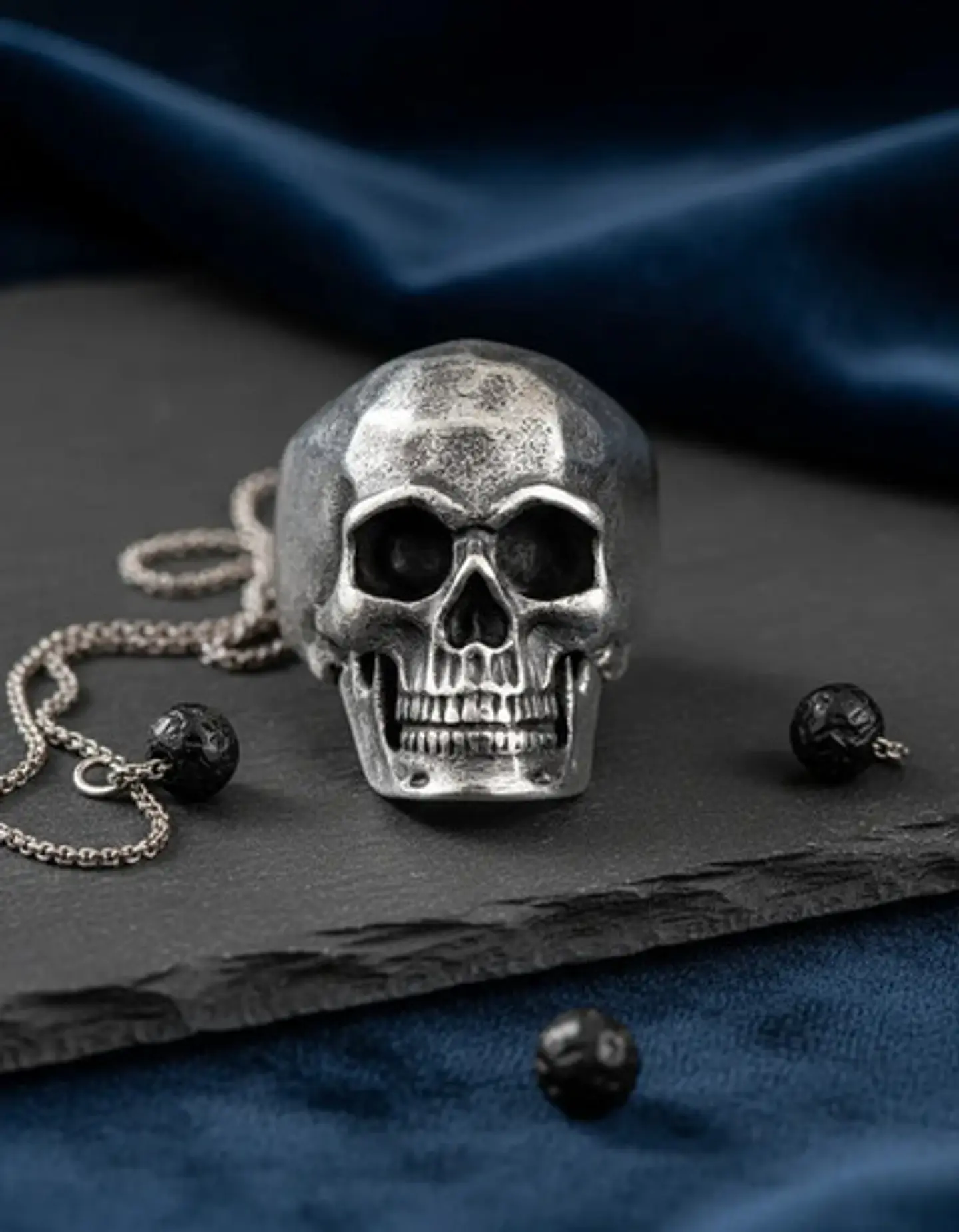 Anillo punk/biker para Hombre en Acero cabeza Calavera Craneo 8