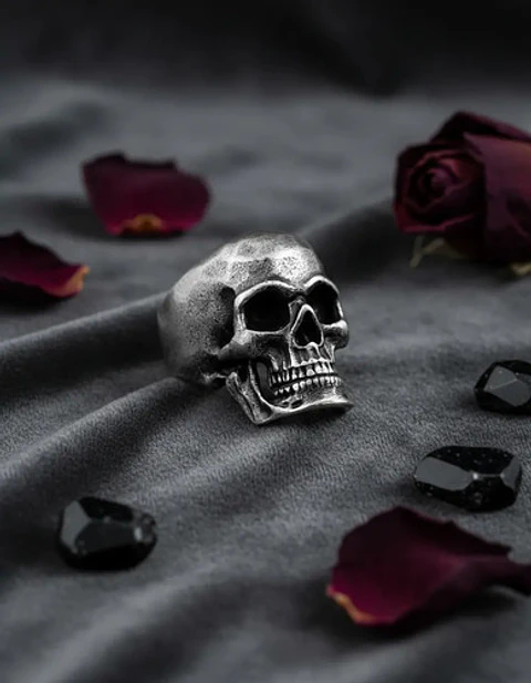 Anillo punk/biker para Hombre en Acero cabeza Calavera Craneo
