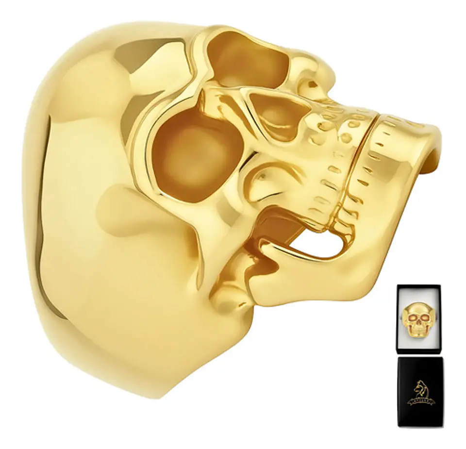 Anillo punk/biker para Hombre en Acero cabeza Calavera Craneo 9