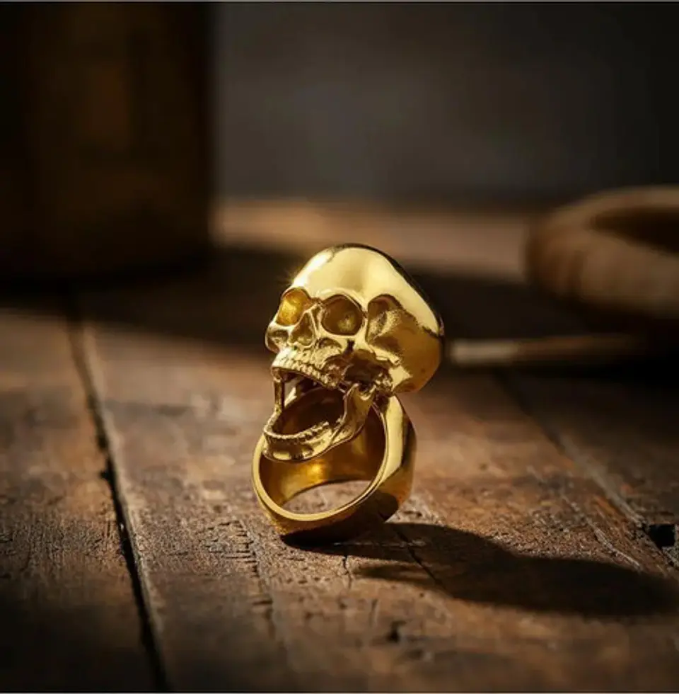 Anillo punk/biker para Hombre en Acero cabeza Calavera Craneo 14