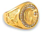 Anillo Hip Hop dorado en Acero Para Hombres con incrustaciones de piedras Cz León - Miniatura 5