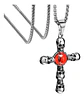 Collar Acero Inoxidable Color Plata Cruz Craneo Ojo Hombre - Miniatura 1