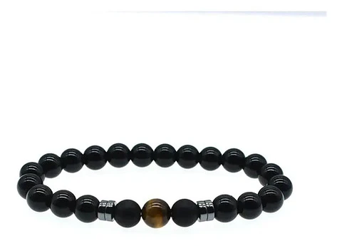 Pulsera Piedras Naturales Hematita Ojo De Tigre Hombre Mujer