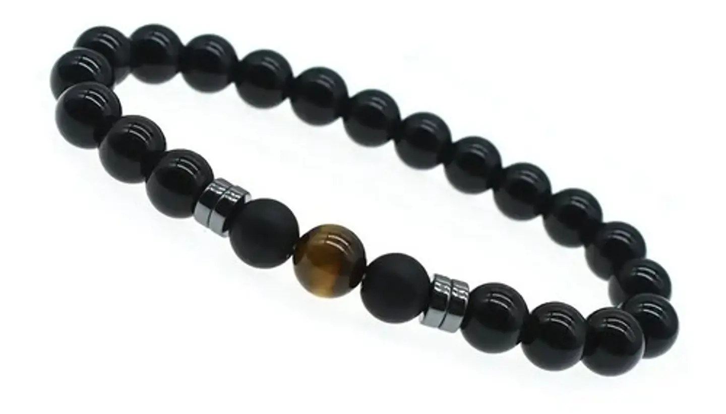 Pulsera Piedras Naturales Hematita Ojo De Tigre Hombre Mujer 2