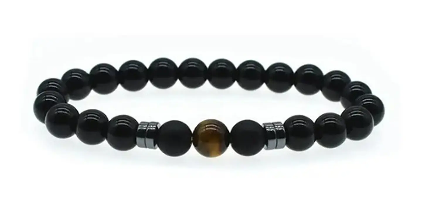 Pulsera Piedras Naturales Hematita Ojo De Tigre Hombre Mujer 3