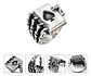 Anillo Acero Inoxidable Mano Craneo Biker As Corazón Hombre - Miniatura 2
