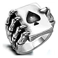 Anillo Acero Inoxidable Mano Craneo Biker As Corazón Hombre - Miniatura 3