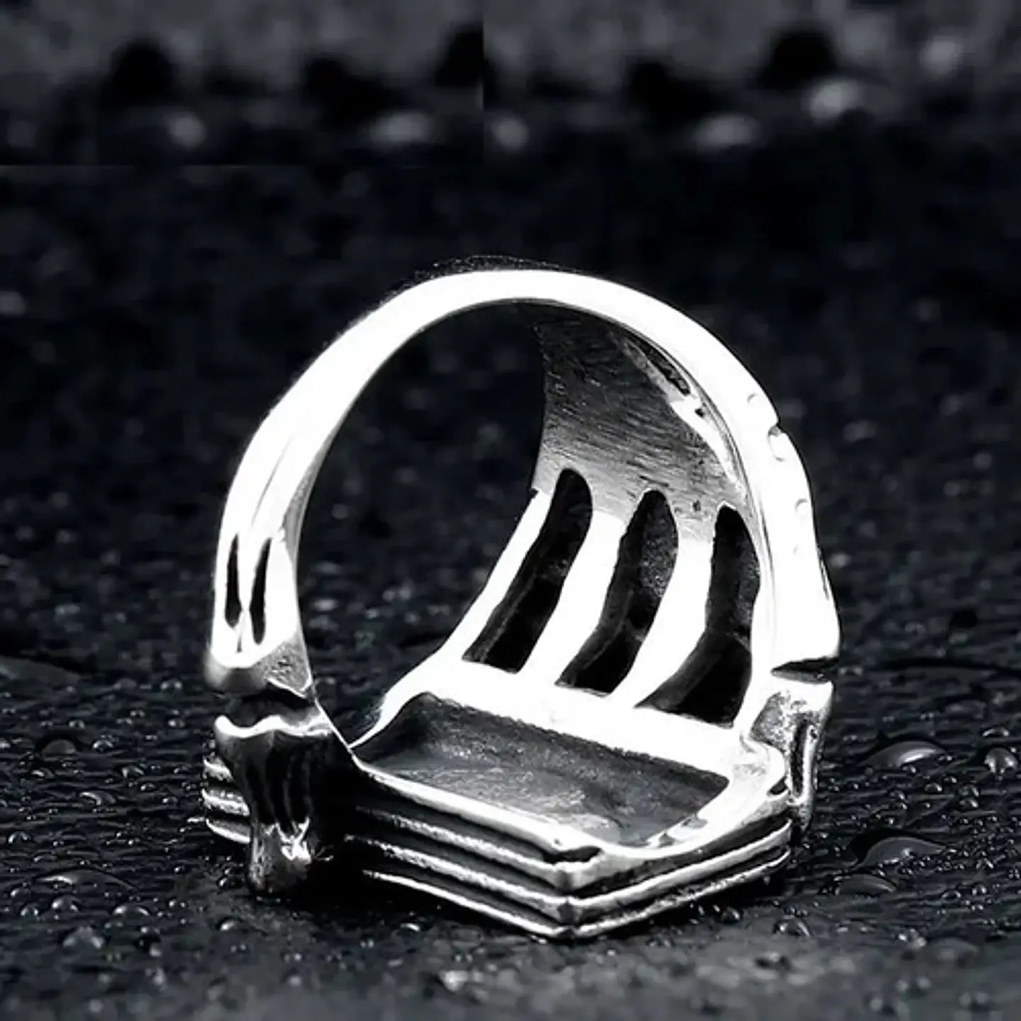 Anillo Acero Inoxidable Mano Craneo Biker As Corazón Hombre 7