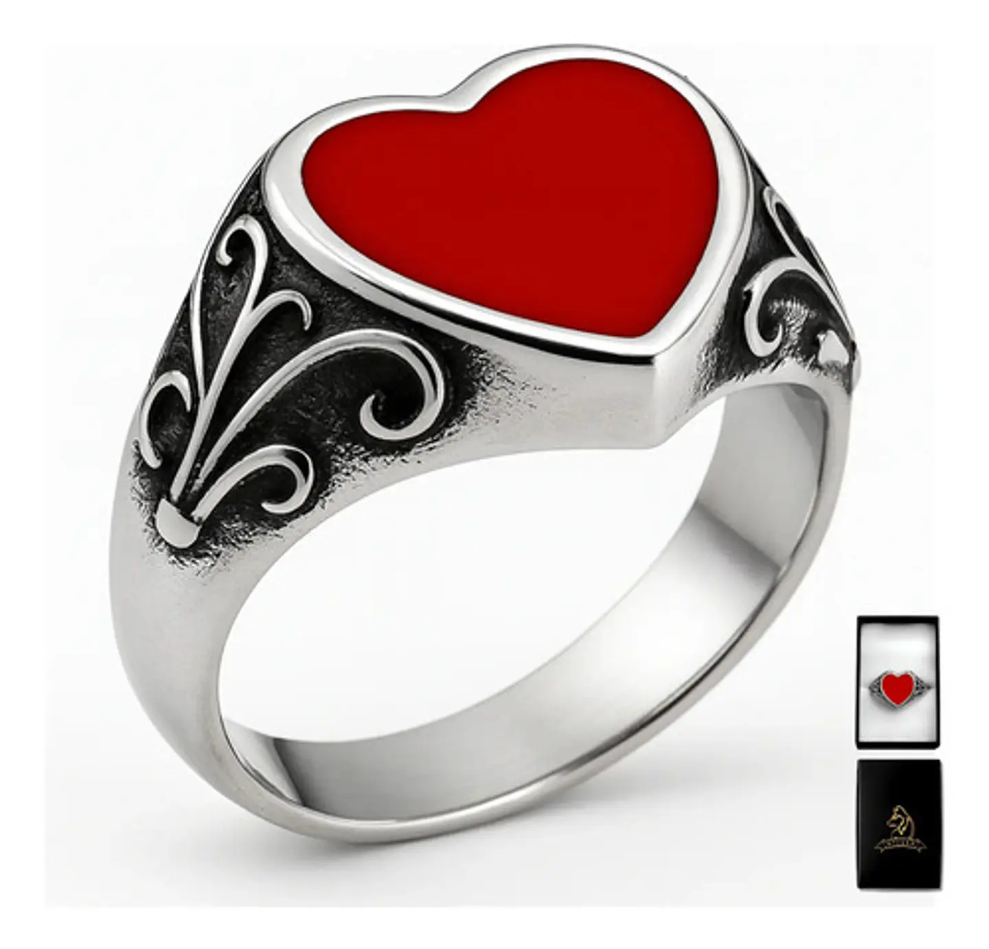 Anillo Acero Inoxidable Mano Craneo Biker As Corazón Hombre 9