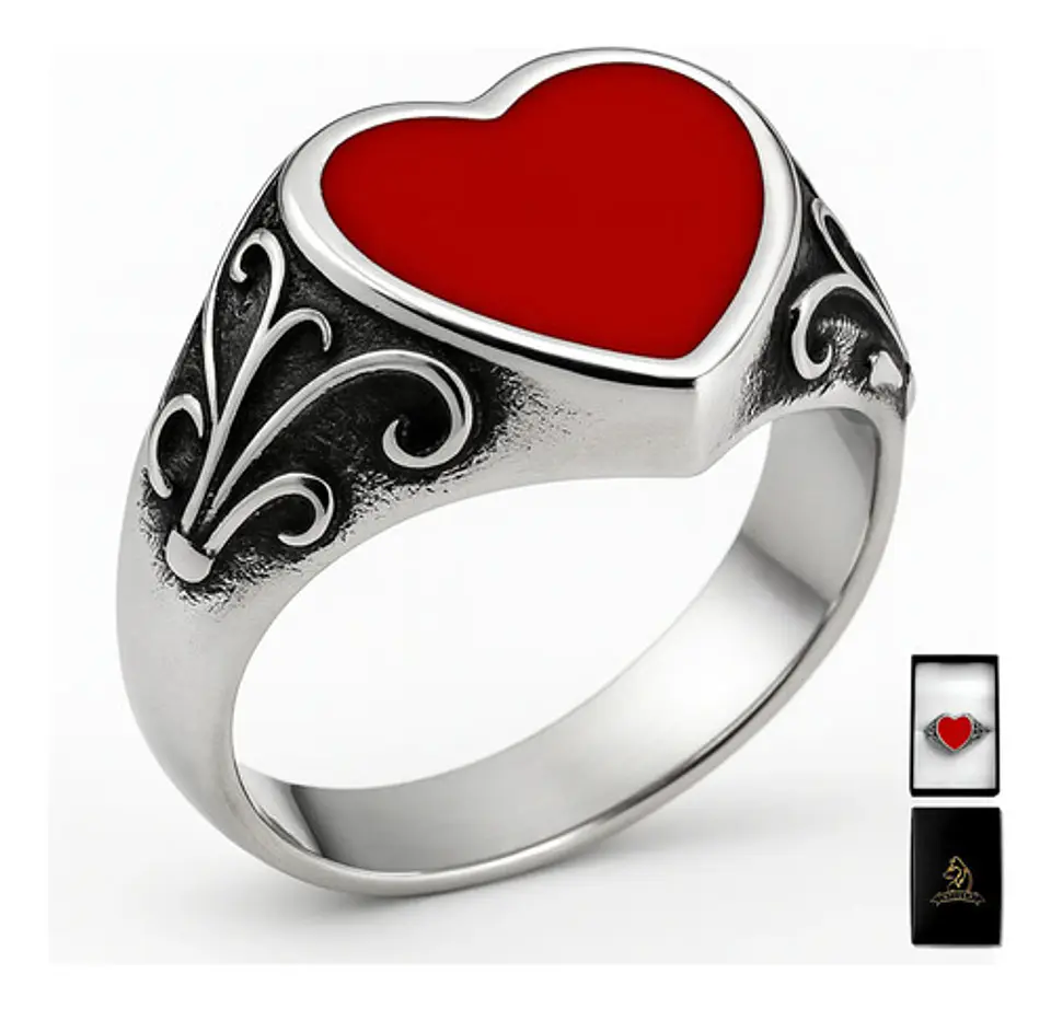 Anillo Acero Inoxidable Mano Craneo Biker As Corazón Hombre 9