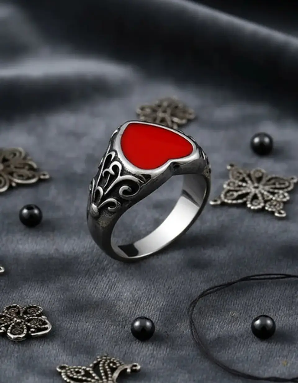 Anillo Acero Inoxidable Mano Craneo Biker As Corazón Hombre 13
