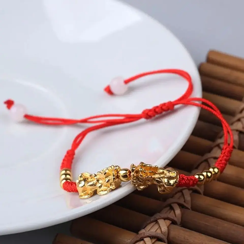 Pulsera Manilla Hilo Rojo Pixiu Protector Para Hombre Mujer 3