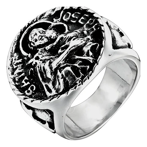 Anillo Acero Inoxidable Color Plata San Michael Josep Hombre