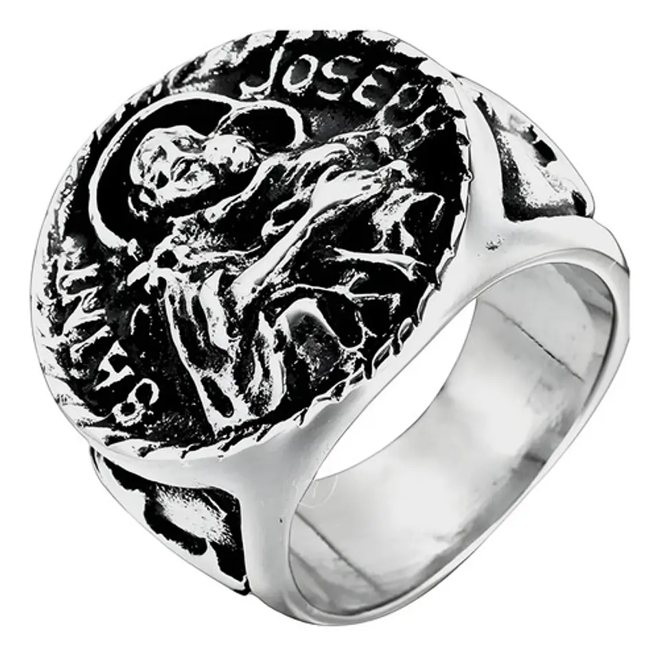 Anillo Acero Inoxidable Color Plata San Michael Josep Hombre 1