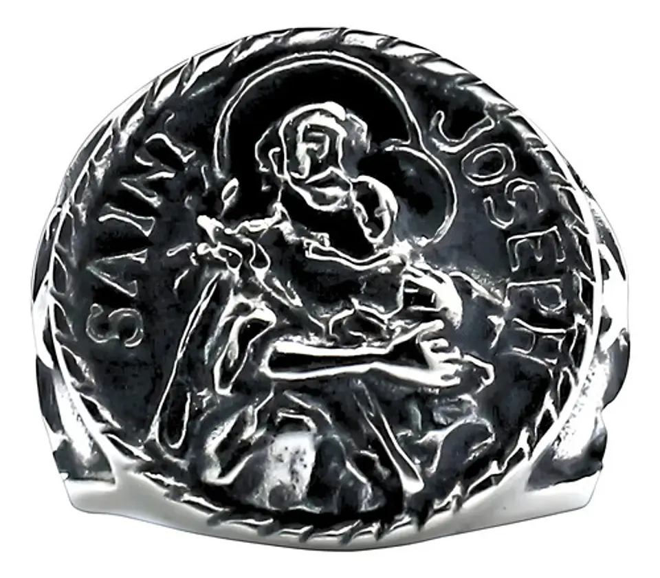 Anillo Acero Inoxidable Color Plata San Michael Josep Hombre 4