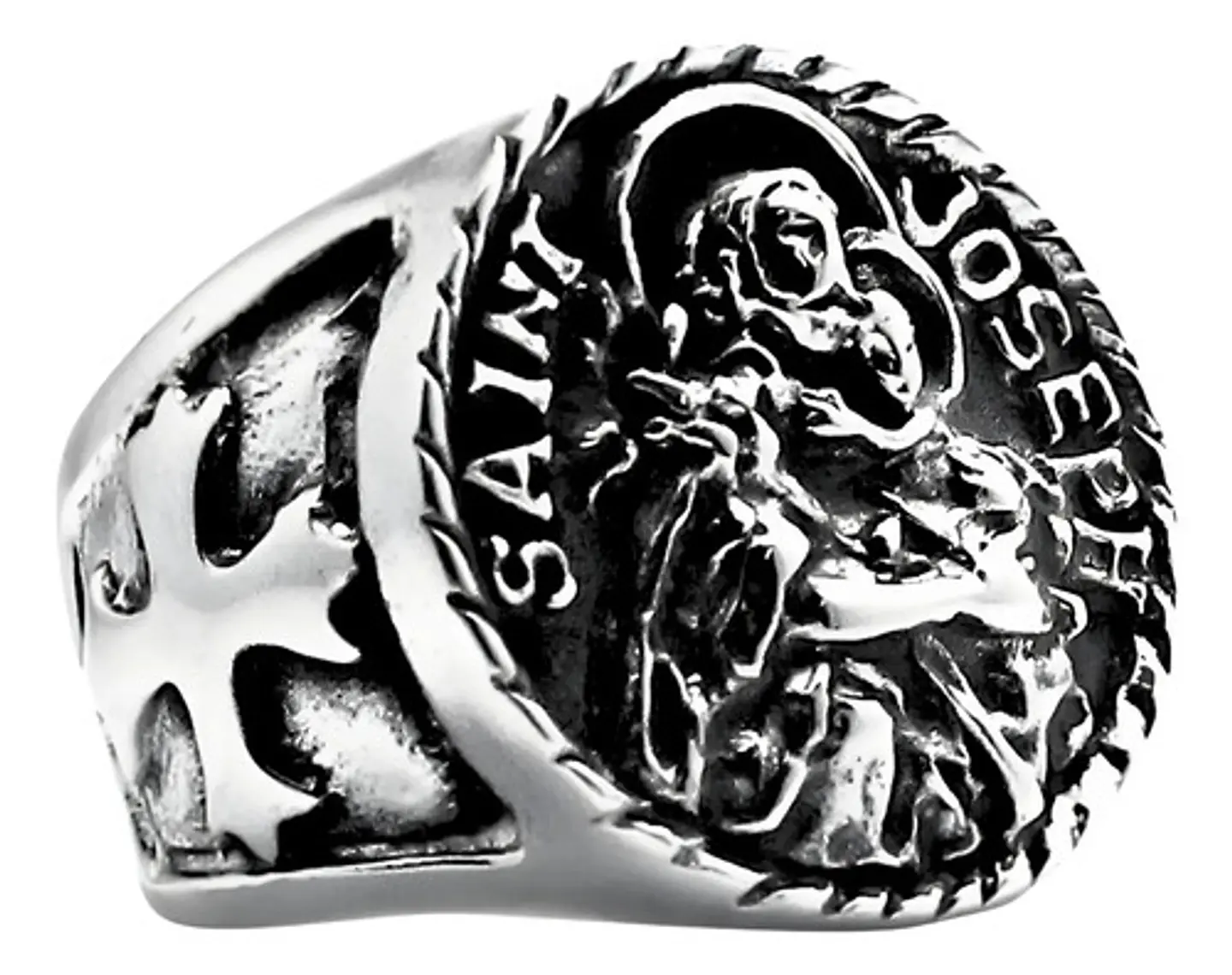Anillo Acero Inoxidable Color Plata San Michael Josep Hombre 5