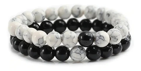 Pulsera Manilla Piedras Naturales Pareja Novios Hombre Mujer