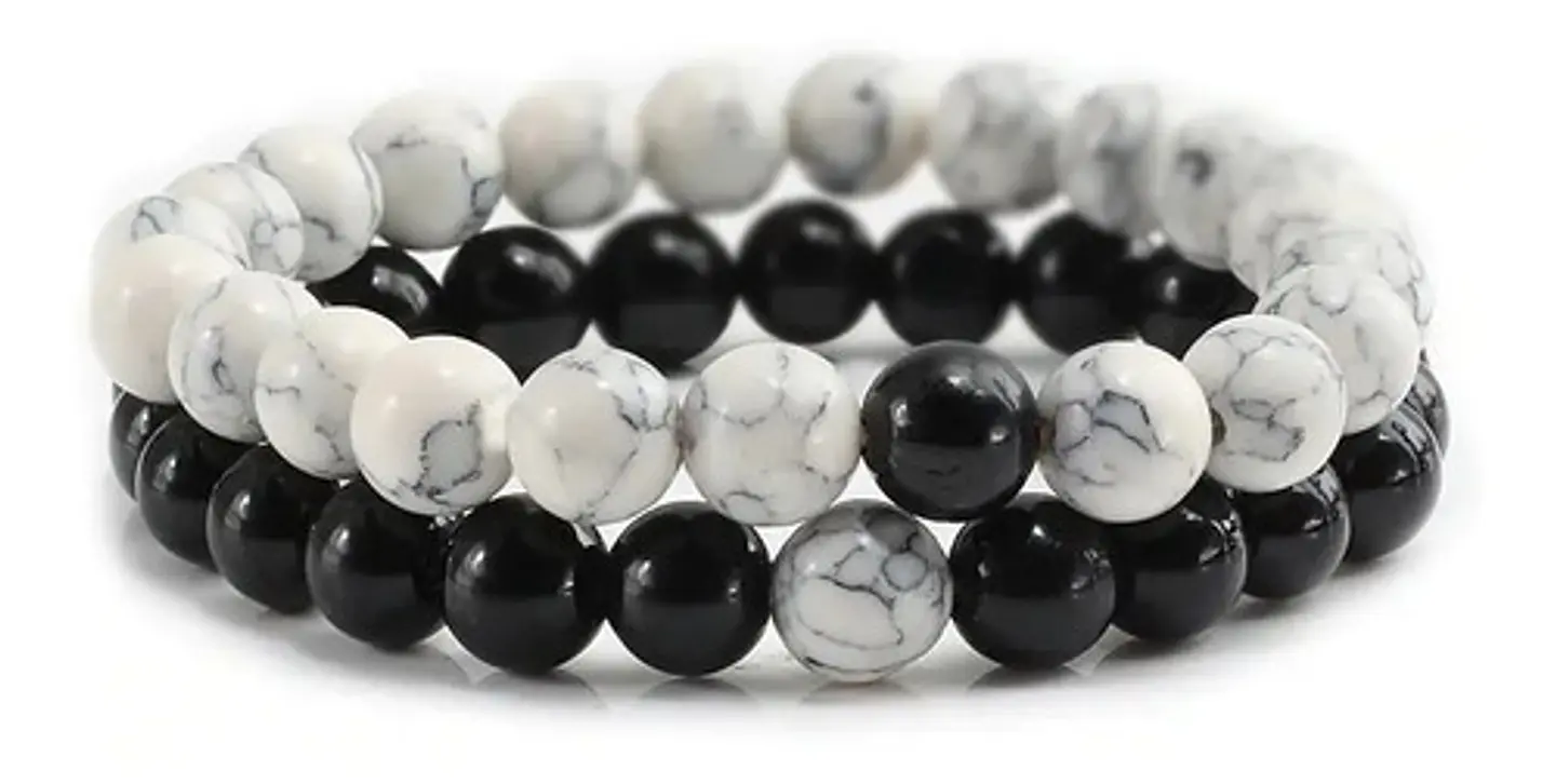 Pulsera Manilla Piedras Naturales Pareja Novios Hombre Mujer 1