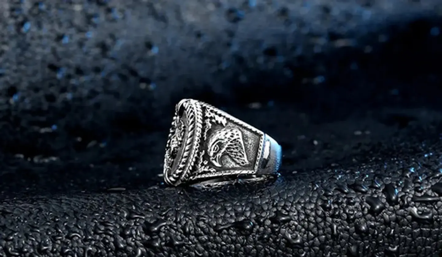 Anillo Acero Inoxidable Color Plata Águila Americana Hombre 3