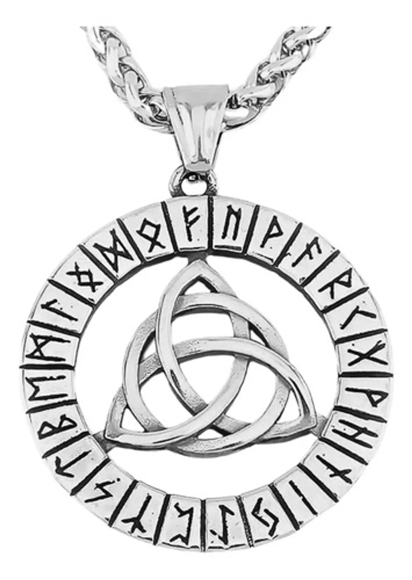 Collar Acero Inoxidable Color Plata Vikingo Amuleto Hombre 11