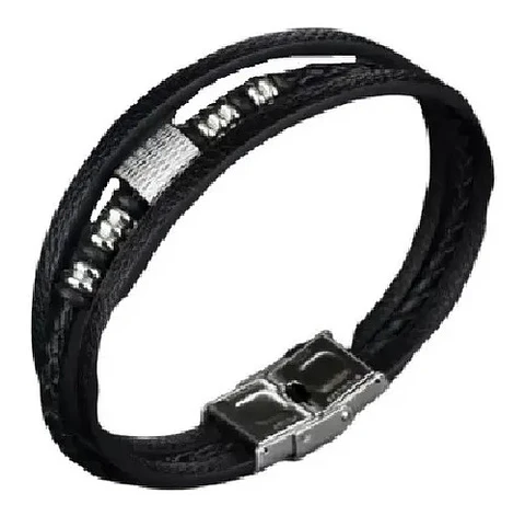 Pulsera Brazalete Manilla Acero Inoxidabl Color Plata Hombre