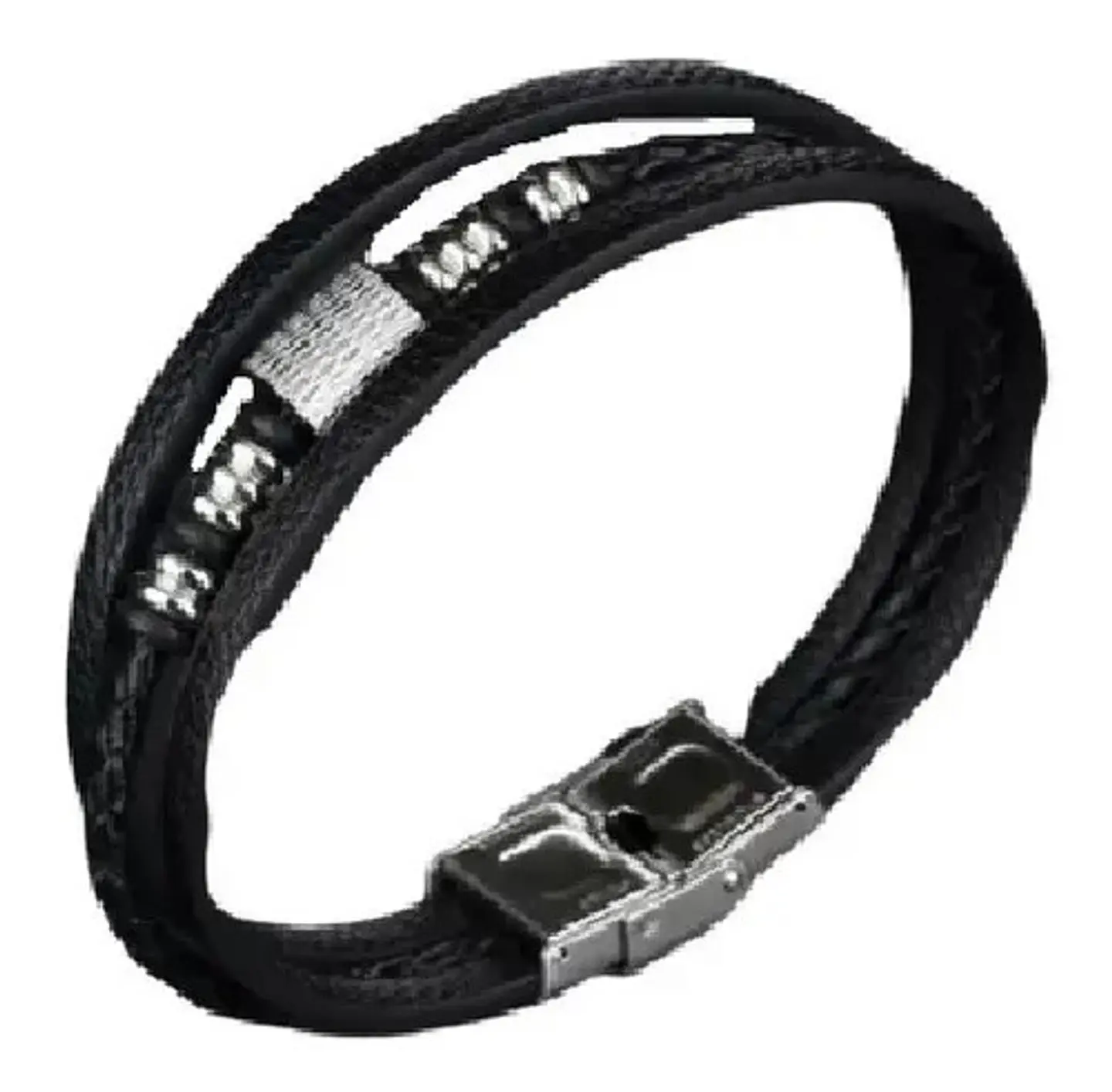 Pulsera Brazalete Manilla Acero Inoxidabl Color Plata Hombre 1
