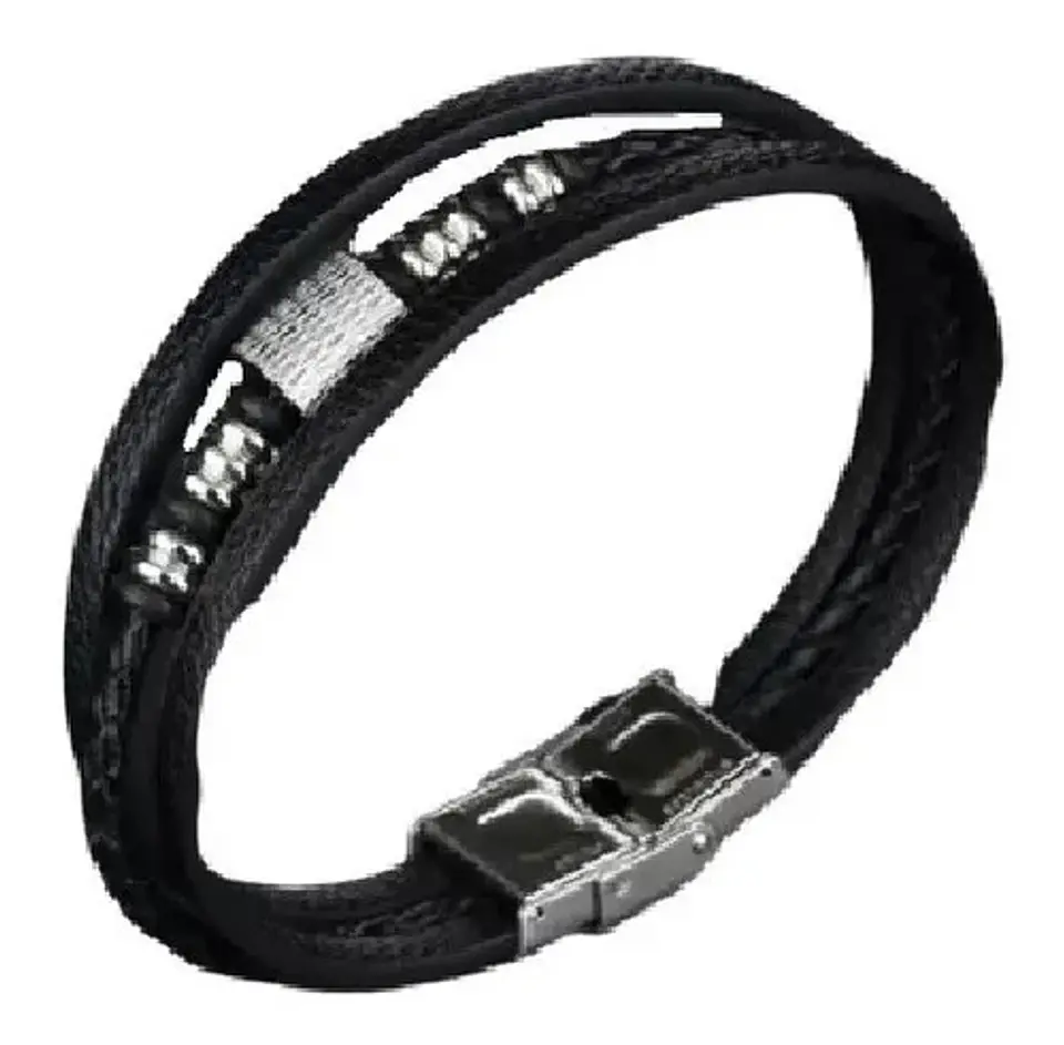 Pulsera Brazalete Manilla Acero Inoxidabl Color Plata Hombre 1