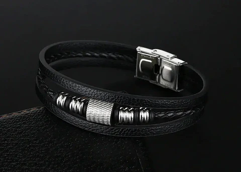 Pulsera Brazalete Manilla Acero Inoxidabl Color Plata Hombre