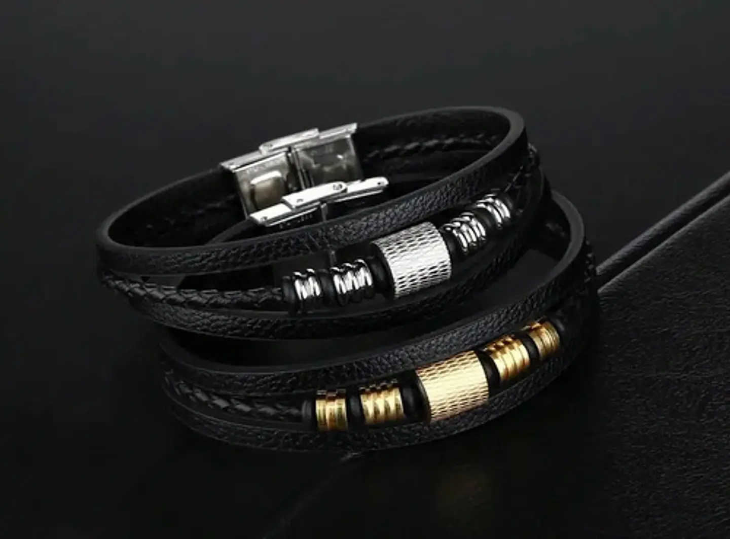 Pulsera Brazalete Manilla Acero Inoxidabl Color Plata Hombre 5